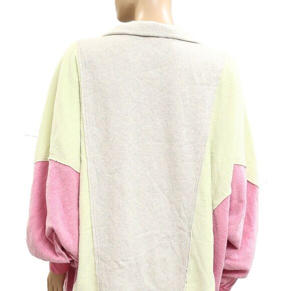 Free People Sidewalk Colorblock Sweatshirt Top Oversized Pullover L NEW 282417 - Picture 5 of 7